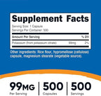Nutricost Potassium Citrate 99mg, 500 Capsules