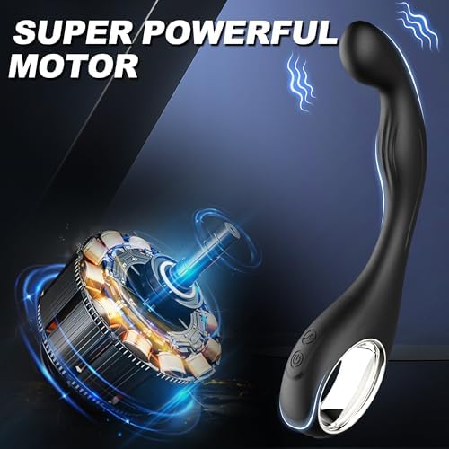 Prostate Vibrator with 10 Vibration Modes, Male Prostate Massager & Women G Spot Vibrator, Vibrating Butt Plug Dildo with Hollow Ring Design, Anal Toys Stimulator for Couple, Waterproof Sex Toy, Black
