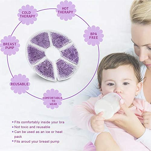 Breast Therapy Pads, Hot Cold Breastfeeding Gel Pads, Breastfeeding Essentials and Postpartum Recovery, Nursing Breast Pads Pain Relief for Mastitis