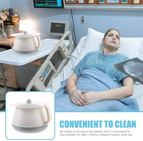 Portable Urinal Pot with Lid Handheld Chamber Pot for Adults and Blue Dual-Color Portable Pee Container Bedpan for Travel and Home Use