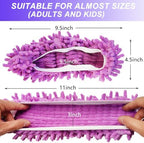 4 Pcs Shoes Cover Dust Duster, Washable Mop Slippers Shoes for Floor Cleaning, Reusable Microfiber Duster Mops for House, Office, Bathroom, Kitchen Cleaning (2Pairs)