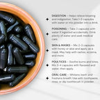 Schizandu Activated Coconut Charcoal Capsules – Vegan, Organic, Non-GMO, No Additives – 210 Count, X-Large Bottle