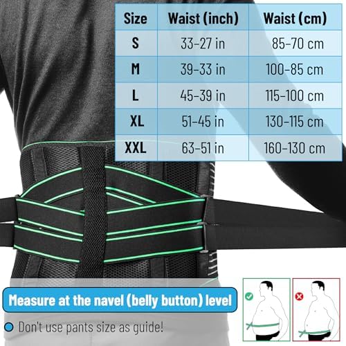 DR JK- Lower Back Brace with Lumbar Pad for Men and Women, XL, Back Brace for Lower Back Pain, Sciatica, Scoliosis, Herniated Disc with Adjustable Support Straps