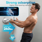 16.5 Inch Shower Grab Bars for Bathtubs, Suction Cup Grab Bar with Safety Indicators, Non-Slip Bathroom Support for Seniors & Elderly, Removable Tool-Free Installation, Portable Balance Handle, 2 Pack
