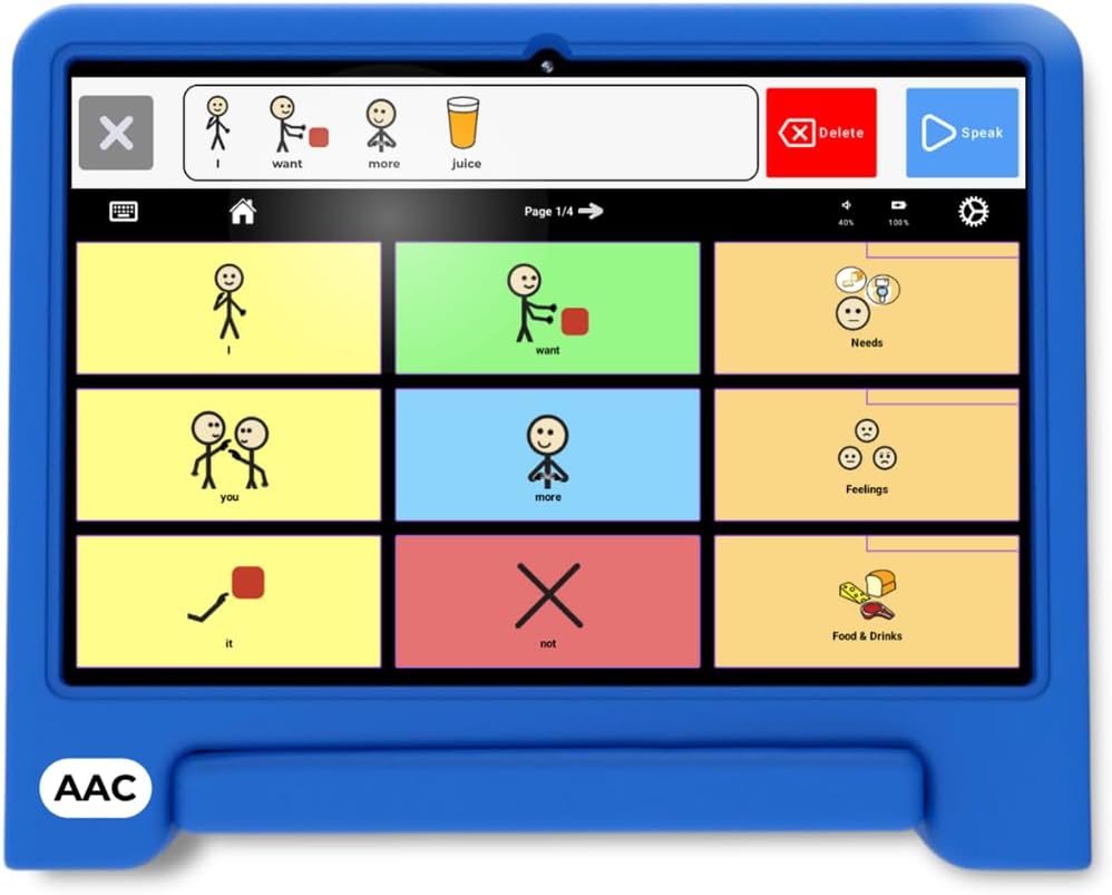 TalkingTiles AAC Device for Autism and Speech Therapy - Communication Tablet for Nonverbal, Speech Delay, and Non-Speaking Talker Tool - Alternative to PECS Cards and Speller Board
