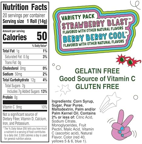Fruit Roll-Ups Fruit Flavored Snacks, Variety Value Pack, 20 Ct, 10 oz