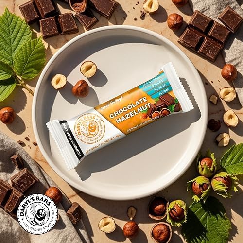 Daryl's Bars, Chocolate Hazelnut On the Go Whey Protein Bars, Gluten Free, 20gr of Protein Snack, Meal Replacement, Pack of 1