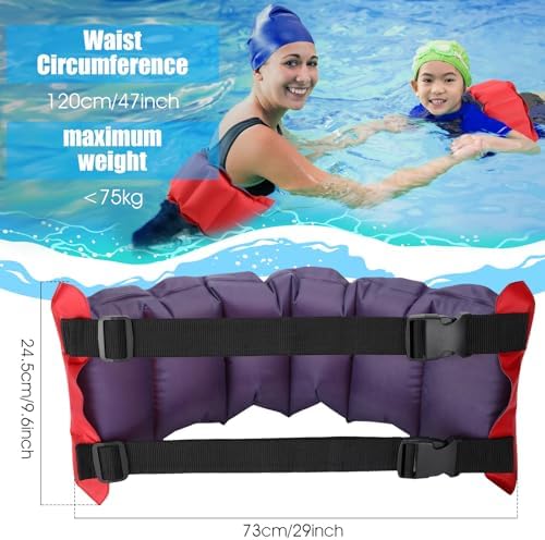 Lewtemi 1 Pcs Inflatable Swim Belt Pool Flotation Portable Waist Aid for Adults Adjustable Swimming Training Aid Waist Belt with Buckle and Rope for Beginner