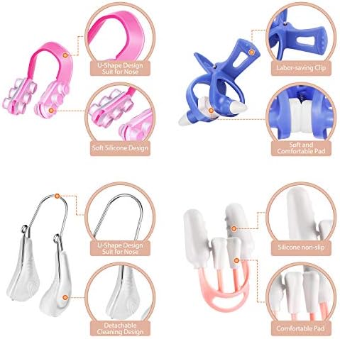 Frienda 5 Pieces Nose Clip Nose up Lifting Clips Nose Lifters Beauty Clips Silicone Nose Bridge Slimming Clips Nose Massagers Tools for Women