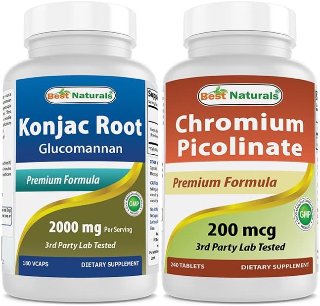 Best Naturals Konjac Glucomannan Root 2000 mg & Chromium Picolinate 200 mcg