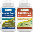 Best Naturals Konjac Glucomannan Root 2000 mg & Chromium Picolinate 200 mcg
