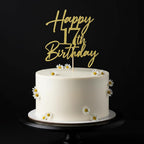Happy 17th Birthday Cake Topper - Gold Glitter Cheers to 17th Years | Fabulous Cake Decoration for 17-Year-Old Party Supplies (17th)