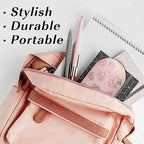 MoKo Double Eyeglass Case, 2 in 1 Double Sided Portable Glasses Case Contact Lens Case with Mirror Eye Glasses Carrying Bag Anti-Scratch Sunglasses Pouch Protective Eyewear for Men&Women, Pink Flowers