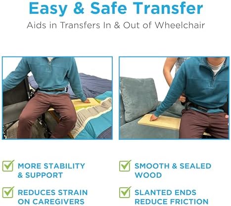 NOVA 36” Patient Transfer Board – Heavy Duty Slide Board for Wheelchair to Bed, Toilet, Car & Bathtub Transfers, Non-Slip Mobility Aid for Seniors, Elderly, Disabled & Limited Mobility Users