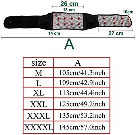 Lumbar Brace Adjustable Waist Tourmaline Self Heating Magnetic Therapy Back Waist Support Belt Lumbar Brace Massage Band Health Care Men Women (Size : XXL)