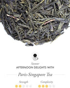TWG Tea | Paris-Singapore Tea | Green Tea | Cherry Blossoms & Red Fruits | 15 Hand Sewn Cotton Teabags | Gift Set
