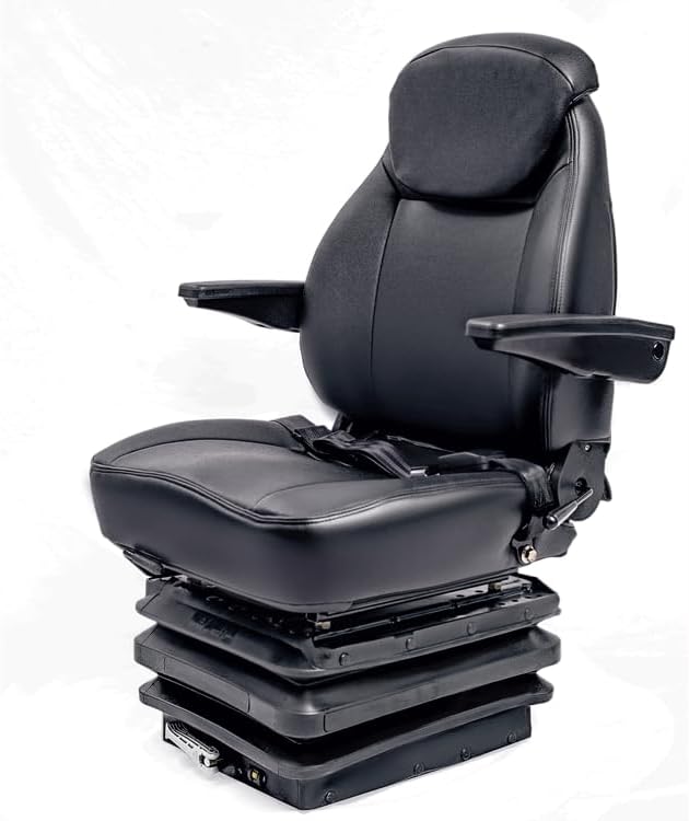 New Tractor Seat Compatible with Heavy Duty Mechanical Suspension with Adjustable Headrest and Armrest, 3 Different Height Positions, for Tractors, Dozers, Excavators, Mowers