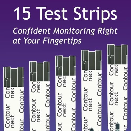 Contour Next Blood Glucose Test Strips for Diabetes – 15 Ct (1 Pack) – Accurate, No Coding, Second-Chance Sampling, Easy Blood Sugar Testing Strips On the Go, Works with All Contour Next Meters