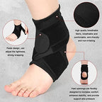Honoson 2 Pcs Ankle Brace Kid Breathable Neoprene Ankle Support Compression Sleeve Achilles Tendonitis Relief Elastic Foot Brace with Adjustable Wrap for Sprained Plantar Fasciitis(Black,M)