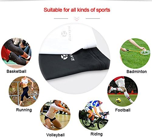 Kuangmi Full Leg Compression Sleeves Knee Braces Pain Relief for Cycling Running Marathon Basketball 1 Pair (Black, M)