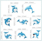 48Pcs Edible Dolphin Cupcake Toppers Ocean Animal Cupcake Picks for Under The Sea Party Decoration Baby Shower Girls Boys Dolphin Birthday Under The Sea Party Supplies