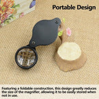30X Magnifying Glass, 1in Lens Diameter Handheld Pocket Folding Magnifier, Portable Jewelers Loupe Magnifier with Metal Cover for Jewelry, Stamps Antiques, Gems, Diamonds, Plants