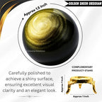 Amazing Gemstone Golden Sheen Obsidian Crystal Ball with Stand - 1.5 Inches Crystal Sphere Meditation Balls for Witchcraft and Decorative Balls