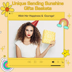 Gift Baskets for Women, 10pcs Unique Birthday Gifts for Women, Best Friend Birthday Christmas Gift, Get Well Soon Gift Basket Sending Sunshine Cheer Up Box for Sister Friendship - BRIGHTEN UP HER DAY