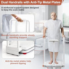 Medical Grade Digital Scale with Handles for Elderly, Height and Weight Scale for Doctor Office, Scale with Height Measurement, 485lbs Weight Capacity, HD LED Display, USB Rechargeable