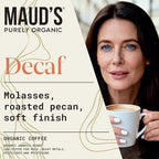 Maud's Purely Organic Low Acid Decaf Medium Roast Coffee Pods – Swiss Water Processed – 16ct | Lab Tested for Mold, Mycotoxins, Heavy Metals & Pesticides | Compatible with Keurig K Cup Maker