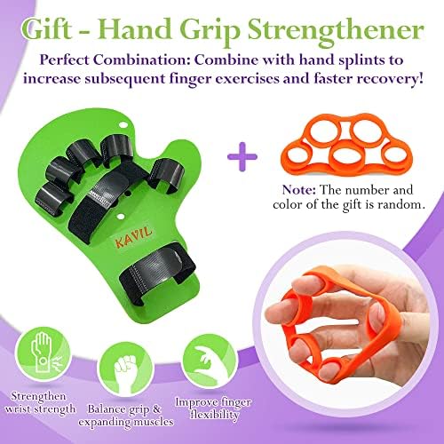 Hand Brace Resting Hand Splint Finger Stroke Recovery Equipment Straightener Extender Therapy Equipment with Finger Support (Fit Right or Left Hands)