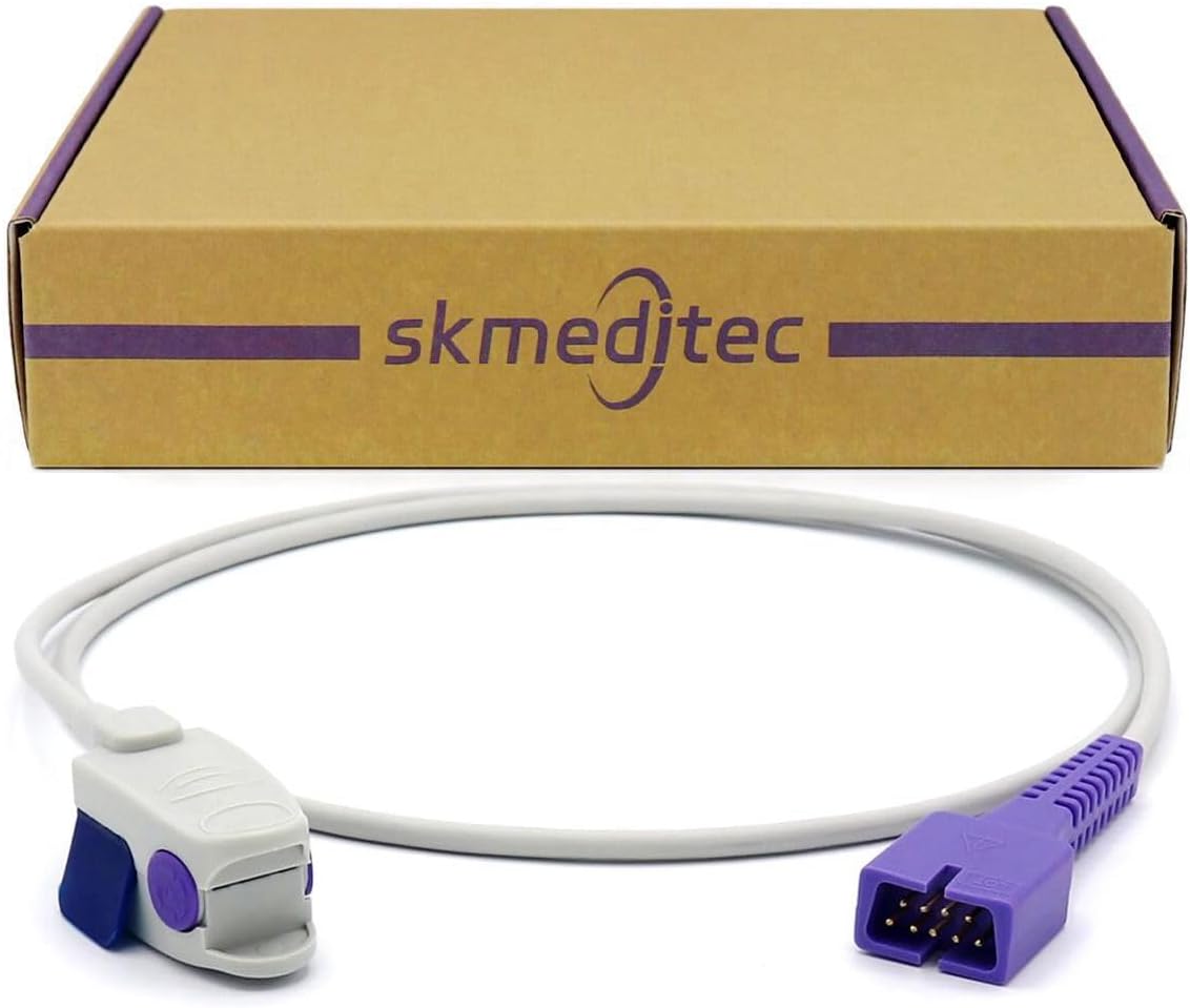 skmeditec 3.2FT Short Cable, Reusable Replacement Cord with 9 Pins Connector
