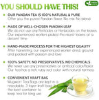 FreshDrinkUS, Premium 30 Pandan Leaf Tea Bags, 100% Natural & Pure from Pandan Leaves. Loose Leaf Pandan Herbal Tea. Made with Natural Material Tea Bags. No Sugar, No Caffeine, No Gluten, Vegan. (30 Tea bags)