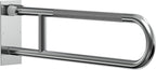 Swing Up Wall Mounted Grab Bar - 500 lbs Capacity Flip-Up Handicap Toilet Safety Rails for Seniors, Stainless Steel, Textured Grip, ADA Compliant Bathroom Grab Bar - 30" Length, Brushed Steel, Peened