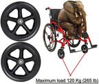 LIGUOYI Wheelchair Front Wheels 8 Inch 7 Inch, 2pcs Front Wheelchair Wheel Solid Wheel Replacement, 5/16" (8 Mm) Bearing, 2-3/8" (60 Mm) Hub Width, 265-lb (120 Kg) Load Capacity, with Wrench