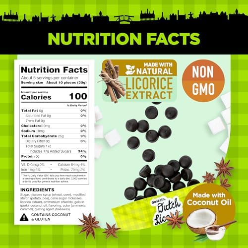 Gustaf's Dutch Licorice Drops - 3 Pack of 5.2oz Bags - Sweet Black Licorice Candy Drops - Dutch Candy from Netherlands - Sweet Black Liquorice Treats