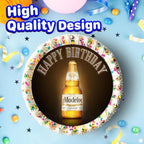 7.5x Inch Edible Cake Toppers – model beer Themed Birthday Party Collection of Edible Cake Decorations