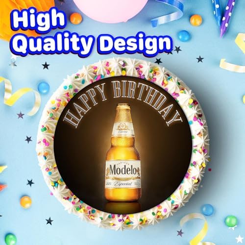 7.5x Inch Edible Cake Toppers – model beer Themed Birthday Party Collection of Edible Cake Decorations