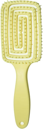 Household hollowed-out fluffy hair comb for women's long hair, special styling massage meridian airbag ribbed air cushion comb (yellow)