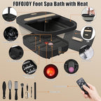 Collapsible Foot Spa Bath with Massager and Heat and Bubble Jets, Temperature Control, Remote Control, Pumice Stone, Pedicure Foot Spa for Relaxation Gift for Women Man
