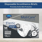 MoliCare Premium Incontinence Brief, 10D - Heavy Absorbency Adult Diaper with Refastenable Tabs - Unisex, Size Medium, 14 Count, 4 Packs, 56 Total