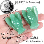 QINJIEJIE Green Aventurine Carved Pocket Guardian Angel Decor Polished Gemstone Crystal Statue Peace Angel Figurine Spiritual Gift for Meditation Protection