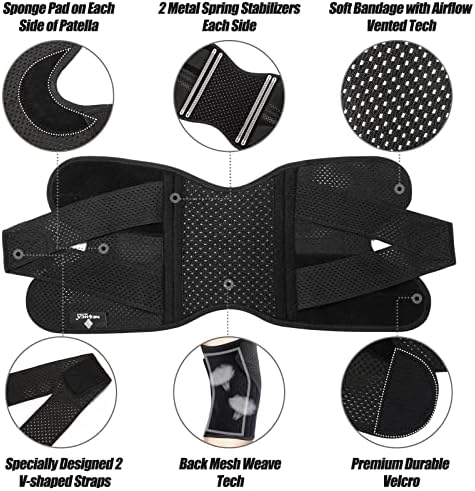 NEENCA Knee Brace for Knee Pain, Compression Knee Support with Air Mesh Fabric, Adjustable Knee Wrap with Side Stabilizers, Ultra-Soft Bandage for Sports, Running, Meniscus Tear, ACL, Arthritis Relief