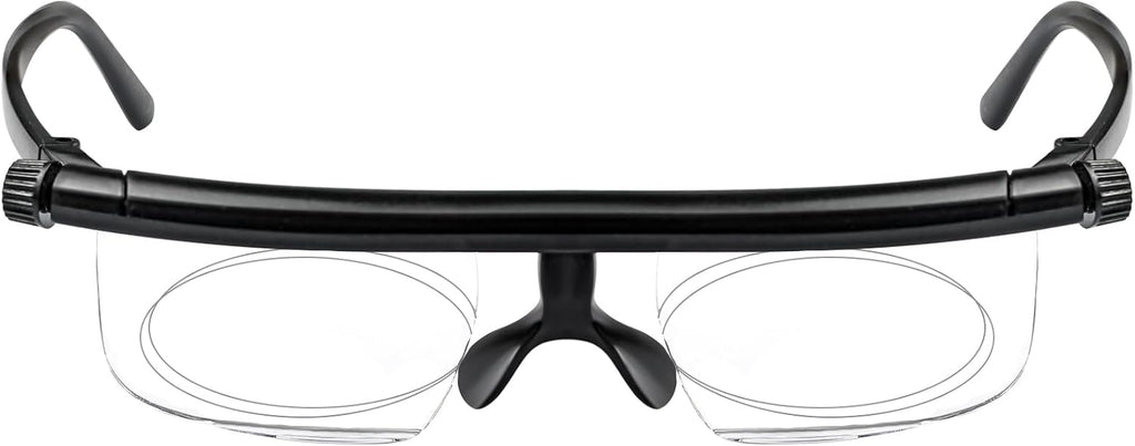 Flex Focal Adjustable Glasses Dial Vision Reading Glasses Zoom Eyeglasses for Men Women One Power Auto Focus 0D to 400D Presbyopic Readers Variable Focus Eyewear Read Distance Near Far Sight