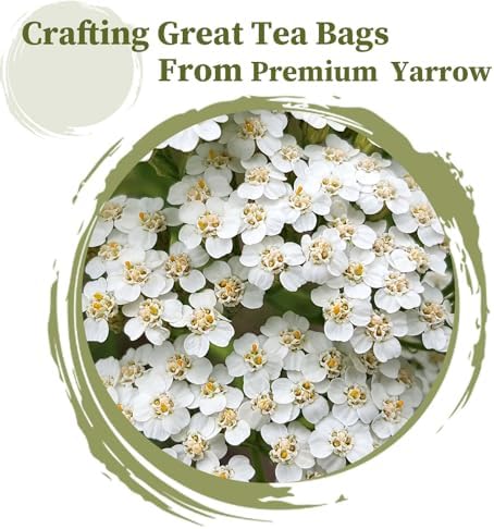 FullChea - Yarrow Tea Bags, 50 Count, 2g/bag - Premium Yarrow Herb - Non-GMO - Caffeine-free - Aid Digestion & Boost Immunity