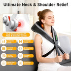 Neck Massager for Pain Relief Deep Tissue, Kneading Shiatsu Neck and Shoulder Massager with Heat,Cordless Massager for Back and Shoulder Pain, Gifts for Women Men Home Office Christmas