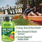 NATURELO Mens Multivitamins for Men 50+ - One Daily Multivitamin for Men with Vitamins, Minerals & Organic Whole Foods, Boost Energy & Health, Non-GMO, 60 Vegetarian Capsules