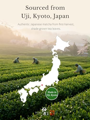 YUZUKI Matcha Powder 40g - Japanese Ceremonial Grade Matcha Green Tea Powder - First Harvest - Product of Japan, Uji Kyoto - Zero Sugar - USDA and JAS Certified (1.4 oz）