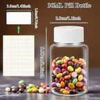 Lamoutor 30Pcs Clear Pill Bottle Plastic Medicine Bottle Empty Reagent Chemical Containers with Caps for Liquid Solid Powder Medicine 30ML