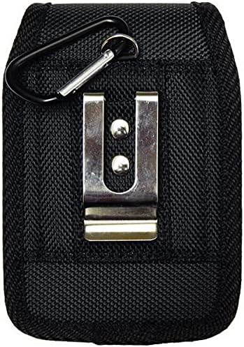 New Large Size Nylon Pouch (Belt Clip) for Freestyle Libre 3 & Freestyle Libre 2 with Cover (Case) On (V2L-Black)